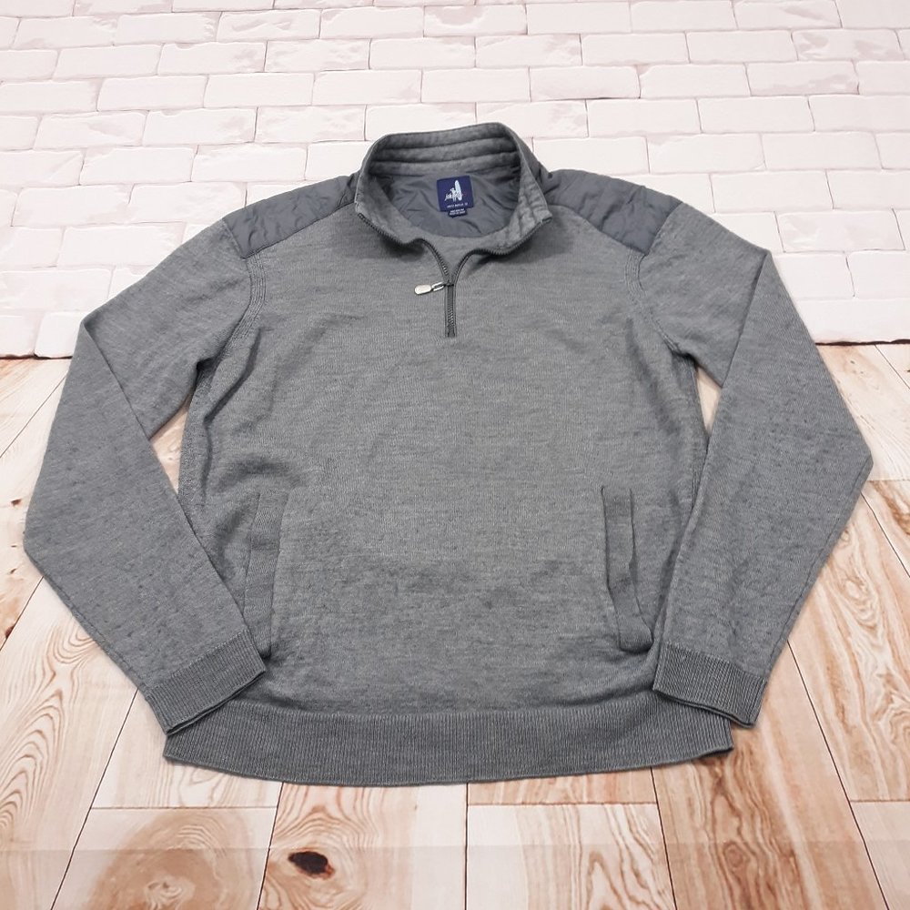Johnnie-O Sweater Men Size Medium 1/4 Zip Outdoor Merino Wool Nylon Mock Neck